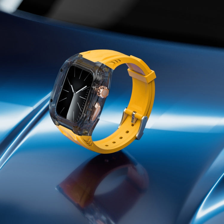 For Apple Watch Series 4 44mm Modified PC Hybrid TPU Watch Case Band(Yellow Clear Black) - Watch Cases by PMc TechLife | Online Shopping South Africa | PMc TechLife | Buy Now Pay Later Mobicred