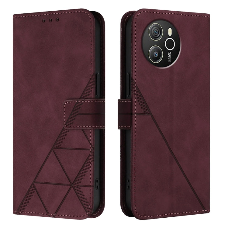 For Blackview Shark 8 Crossbody 3D Embossed Flip Leather Phone Case(Wine Red) - More Brand by PMC TechLife | Online Shopping South Africa | PMC TechLife | Buy Now Pay Later Mobicred