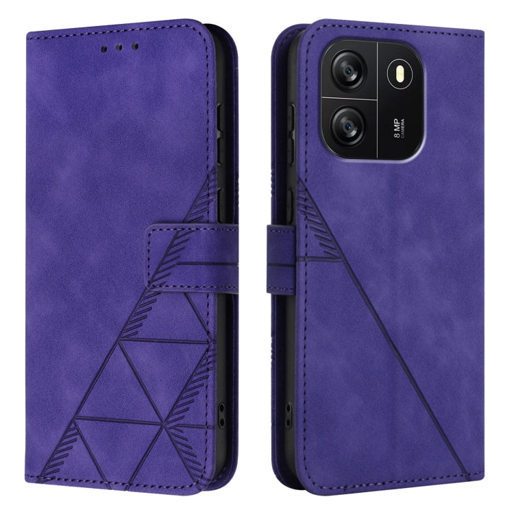 For Blackview Wave 6C Crossbody 3D Embossed Flip Leather Phone Case(Purple) - More Brand by PMC TechLife | Online Shopping South Africa | PMC TechLife | Buy Now Pay Later Mobicred