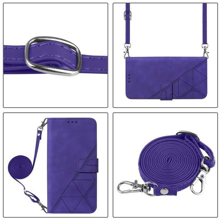 For Blackview Wave 6C Crossbody 3D Embossed Flip Leather Phone Case(Purple) - More Brand by PMC TechLife | Online Shopping South Africa | PMC TechLife | Buy Now Pay Later Mobicred