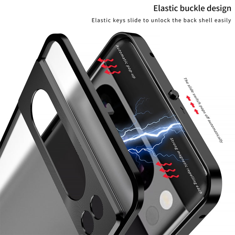 For Google Pixel 8 Snap Buckle Metal Frame Frosted Phone Case(Black) - Google Cases by PMC TechLife | Online Shopping South Africa | PMC TechLife | Buy Now Pay Later Mobicred