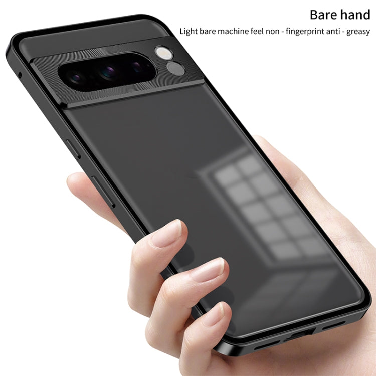 For Google Pixel 8 Pro Snap Buckle Metal Frame Frosted Phone Case(Silver) - Google Cases by PMC TechLife | Online Shopping South Africa | PMC TechLife | Buy Now Pay Later Mobicred