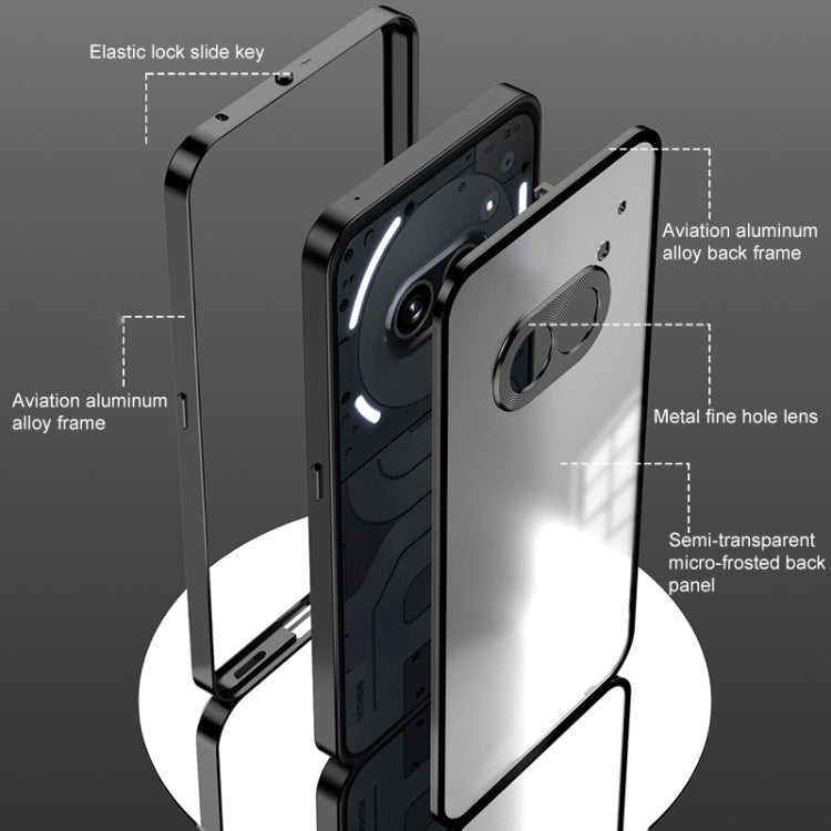 For Nothing Phone 2a Snap Buckle Metal Frame Frosted Phone Case(Black) - More Brand by PMC TechLife | Online Shopping South Africa | PMC TechLife | Buy Now Pay Later Mobicred