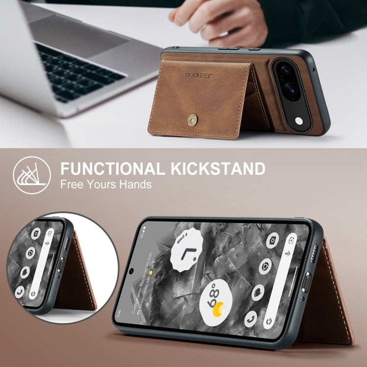 For Google Pixel 9 JEEHOOD J01 Retro Magnetic Detachable Wallet Phone Case(Brown) - Google Cases by JEEHOOD | Online Shopping South Africa | PMC TechLife | Buy Now Pay Later Mobicred