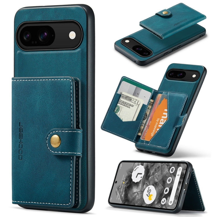 For Google Pixel 9 JEEHOOD J01 Retro Magnetic Detachable Wallet Phone Case(Blue) - Google Cases by JEEHOOD | Online Shopping South Africa | PMC TechLife | Buy Now Pay Later Mobicred