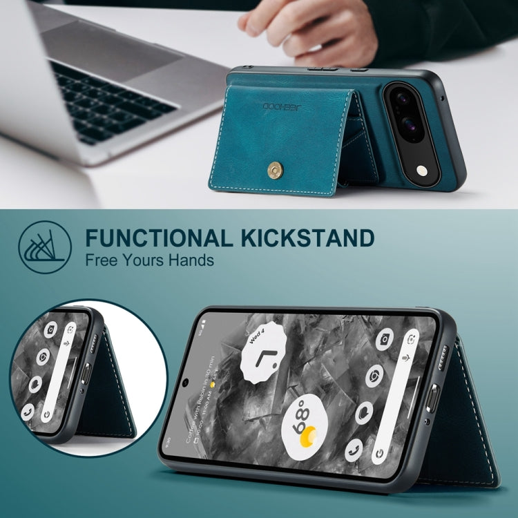 For Google Pixel 9 JEEHOOD J01 Retro Magnetic Detachable Wallet Phone Case(Blue) - Google Cases by JEEHOOD | Online Shopping South Africa | PMC TechLife | Buy Now Pay Later Mobicred