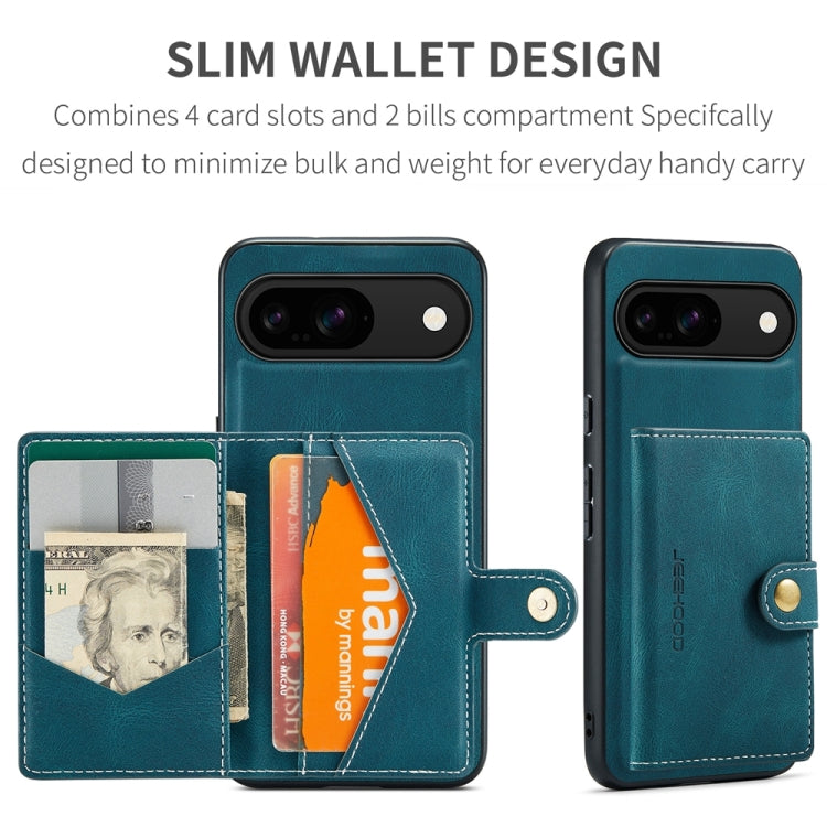 For Google Pixel 9 JEEHOOD J01 Retro Magnetic Detachable Wallet Phone Case(Blue) - Google Cases by JEEHOOD | Online Shopping South Africa | PMC TechLife | Buy Now Pay Later Mobicred