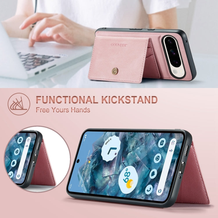 For Google Pixel 9 Pro JEEHOOD J01 Retro Magnetic Detachable Wallet Phone Case(Pink) - Google Cases by JEEHOOD | Online Shopping South Africa | PMC TechLife | Buy Now Pay Later Mobicred