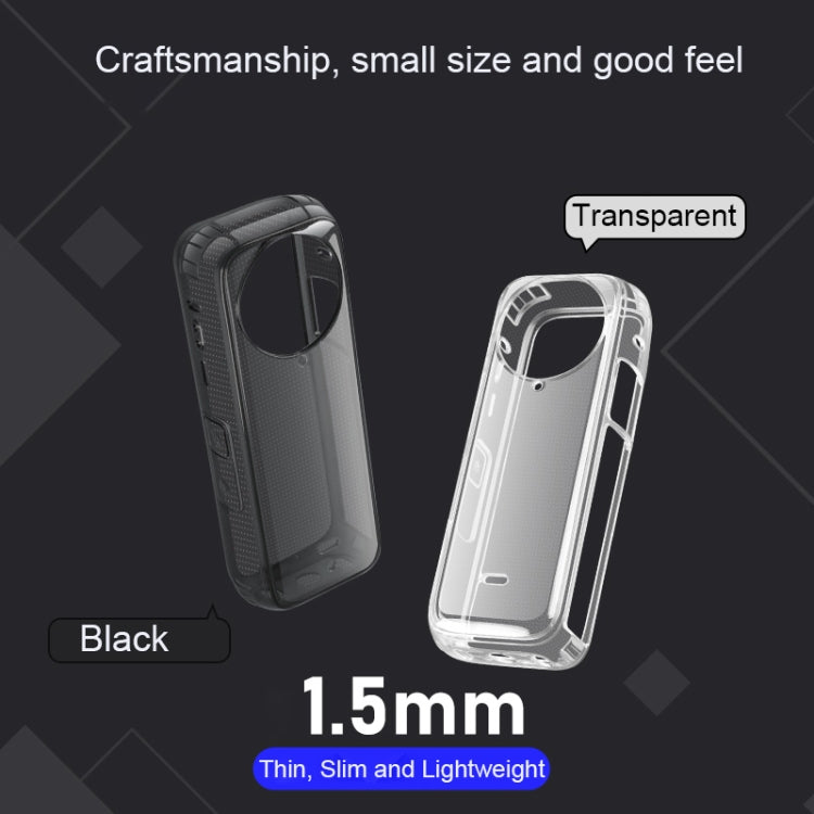 For Insta360 X4 Clear 1.5mm Soft TPU Protective Case With Neck Strap(Clear Black) - Case & Bags by PMC TechLife | Online Shopping South Africa | PMC TechLife | Buy Now Pay Later Mobicred
