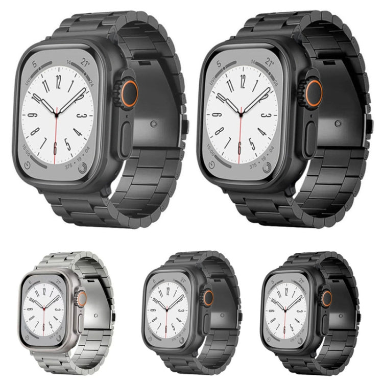 For Apple Watch Series 9 41mm 3-Bead Flat Buckle Titanium Alloy Watch Band(Silver) - free shipping - PMC TechLife - Order now!
