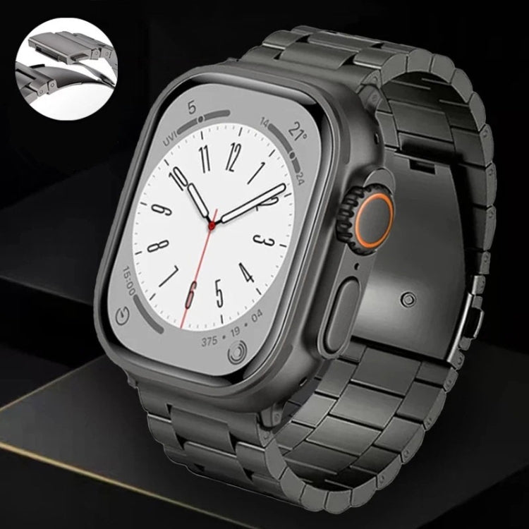 For Apple Watch Series 7 41mm 3-Bead Flat Buckle Titanium Alloy Watch Band(Silver) - free shipping - PMC TechLife - Order now!