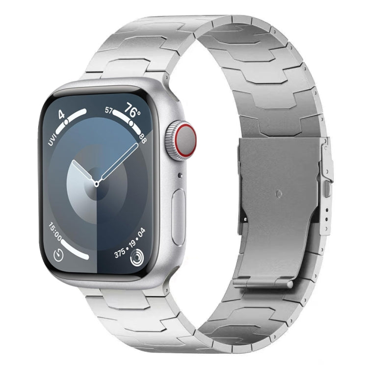 For Apple Watch SE 44mm 26mm Oracle Safety Buckle Titanium Alloy Watch Band(Silver) - free shipping - PMC TechLife - Order now!