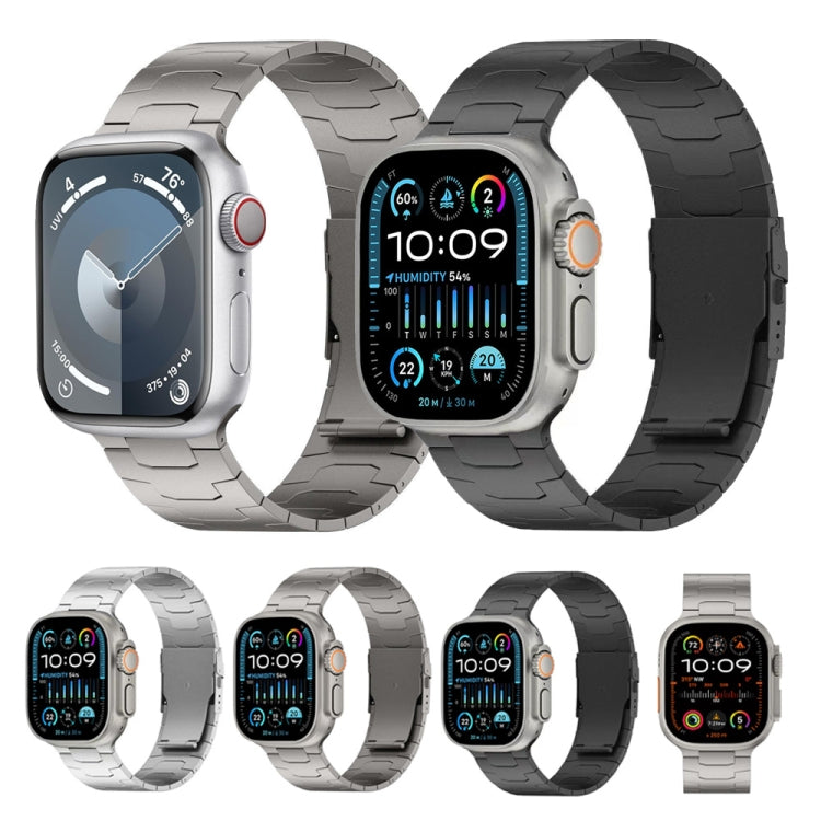 For Apple Watch SE 2023 44mm 26mm Oracle Safety Buckle Titanium Alloy Watch Band(Silver) - free shipping - PMC TechLife - Order now!