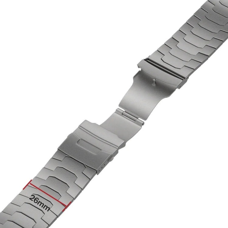 For Apple Watch Series 5 44mm 26mm Oracle Safety Buckle Titanium Alloy Watch Band(Silver) - free shipping - PMC TechLife - Order now!