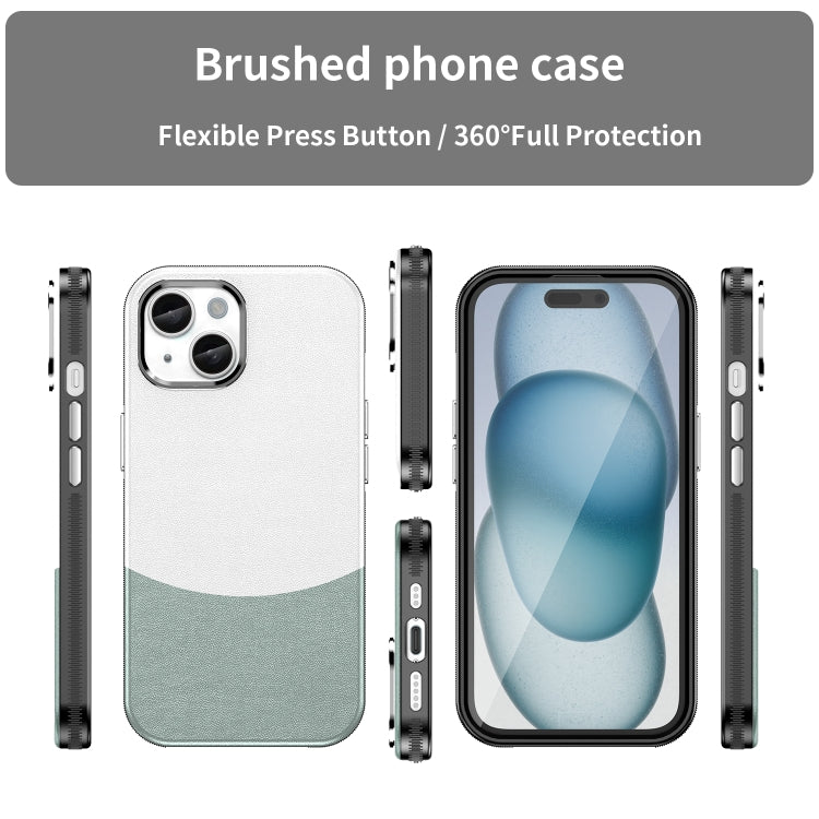 For iPhone 16 Leather Texture MagSafe Magnetic TPU + PC Phone Case(Cyan) - iPhone 16 Cases by PMC TechLife | Online Shopping South Africa | PMC TechLife | Buy Now Pay Later Mobicred