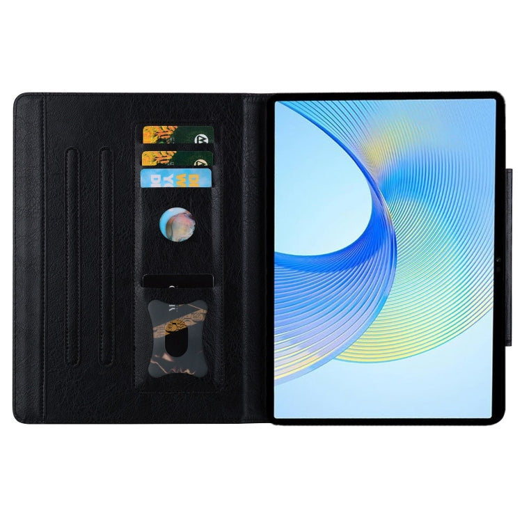 For Honor Pad X8a Cat Buckle Leather Tablet Case(Black) - Honor by PMC TechLife | Online Shopping South Africa | PMC TechLife | Buy Now Pay Later Mobicred
