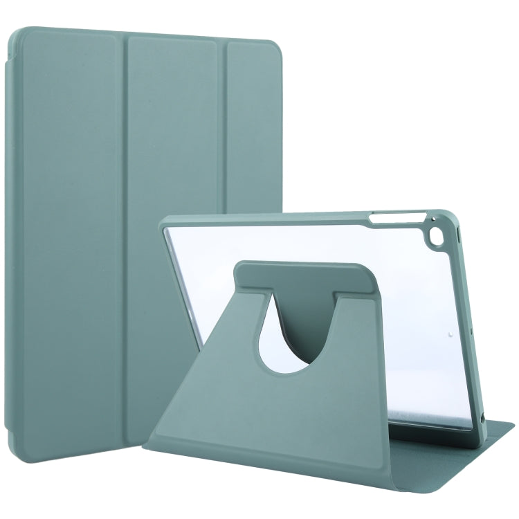 For iPad 9.7 2018 & 2017 / Air / Air2 GEBEI Acrylic TPU 3-folding Rotating Smart Tablet Leather Case withh Pen Slot(Dark Green) - free shipping - PMc TechLife - Order now!