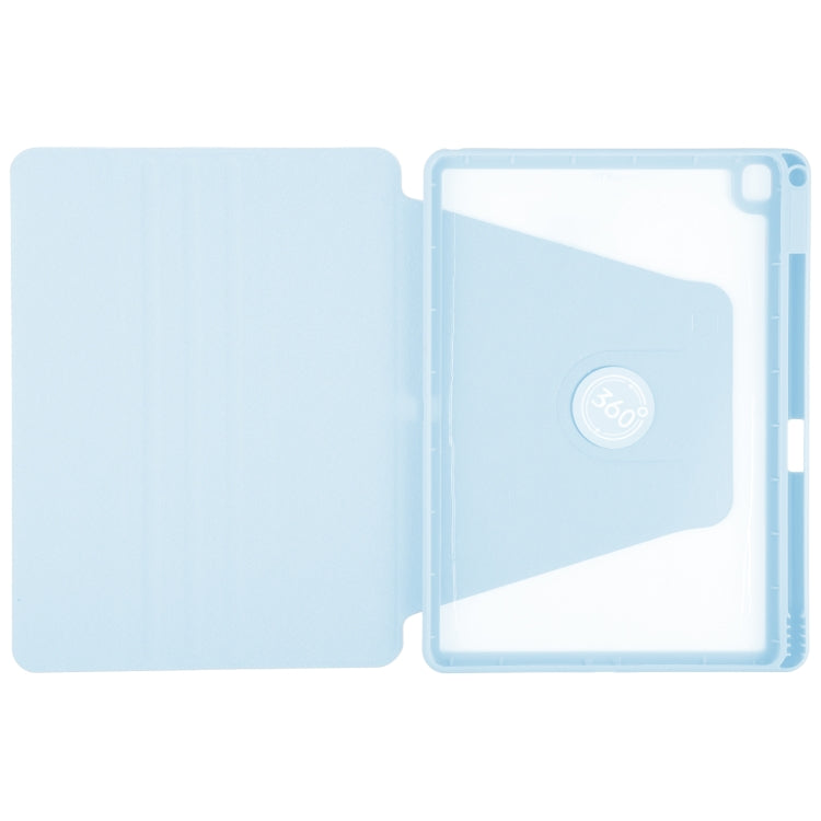 For iPad 10.2 2021 / 2020 / 2019 / Air 3 GEBEI Acrylic TPU 3-folding Rotating Smart Tablet Leather Case withh Pen Slot(Sky Blue) - free shipping - PMc TechLife - Order now!