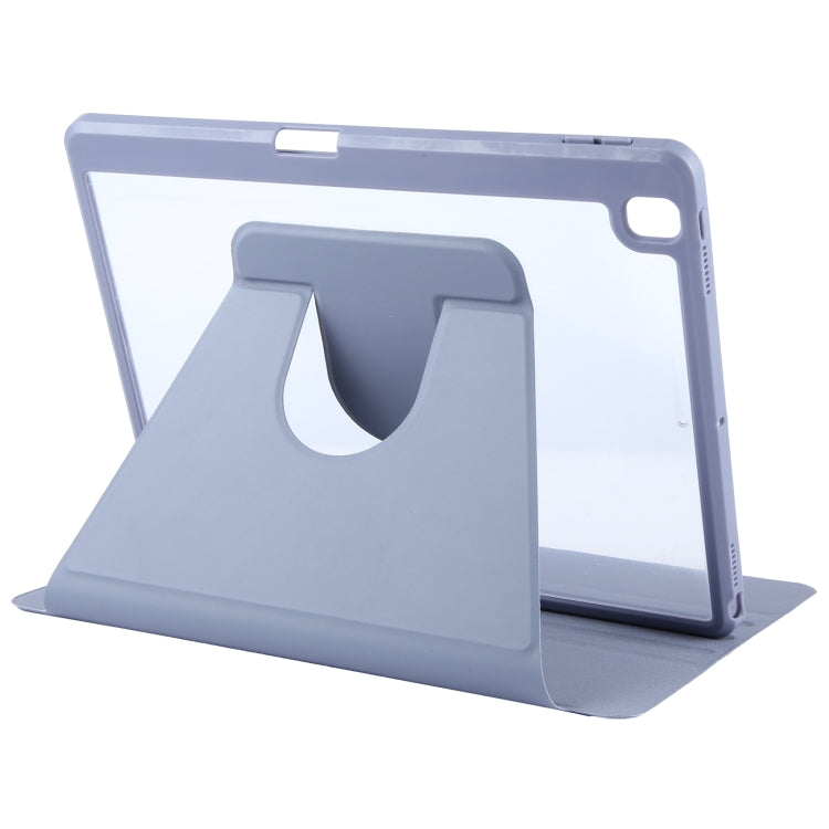 For iPad 10.2 2021 / 2020 / 2019 / Air 3 GEBEI Acrylic TPU 3-folding Rotating Smart Tablet Leather Case withh Pen Slot(Light Purple) - free shipping - PMc TechLife - Order now!