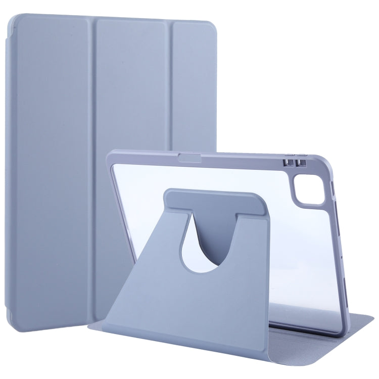 For iPad 2025 / 2022 GEBEI Acrylic TPU 3-folding Rotating Smart Tablet Leather Case withh Pen Slot(Light Purple) - free shipping - PMc TechLife - Order now!