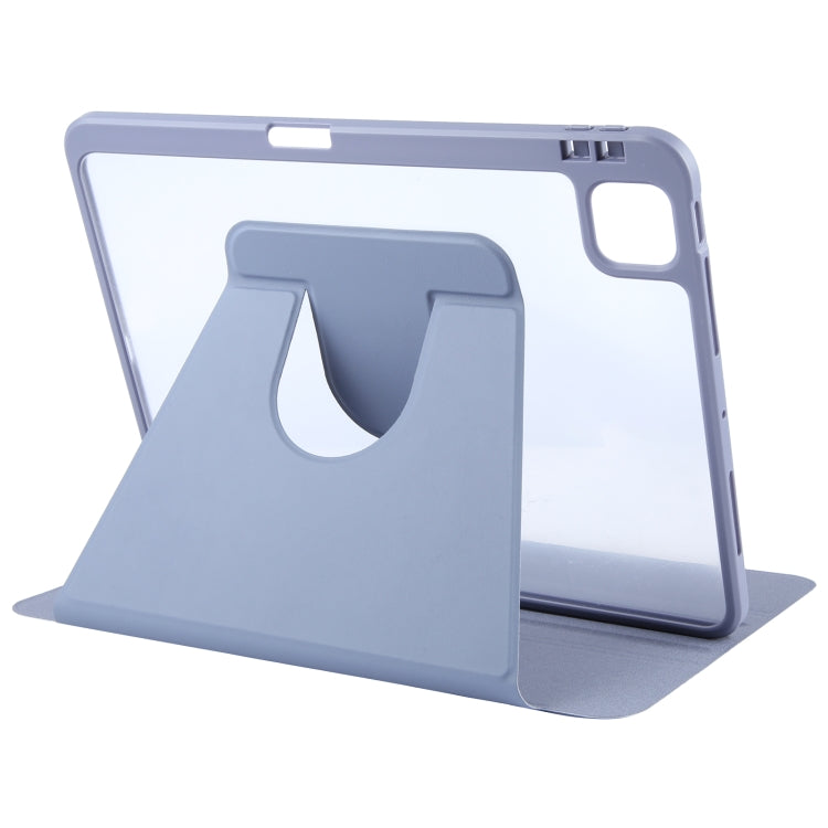 For iPad 2025 / 2022 GEBEI Acrylic TPU 3-folding Rotating Smart Tablet Leather Case withh Pen Slot(Light Purple) - free shipping - PMc TechLife - Order now!