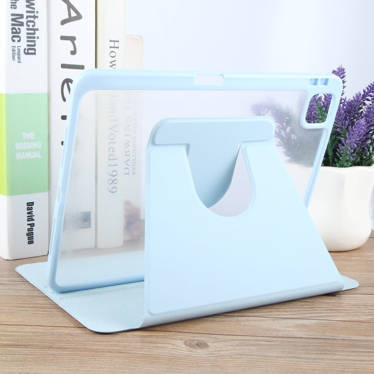 For iPad Pro 11 2022 / 2021 / 2020 GEBEI Acrylic TPU 3-folding Rotating Smart Tablet Leather Case withh Pen Slot(Sky Blue) - free shipping - PMc TechLife - Order now!