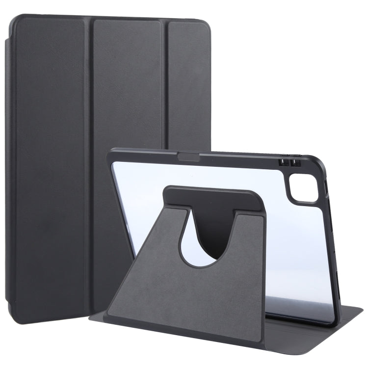 For iPad Pro 11 2022 / 2021 / 2020 GEBEI Acrylic TPU 3-folding Rotating Smart Tablet Leather Case withh Pen Slot(Black) - free shipping - PMc TechLife - Order now!