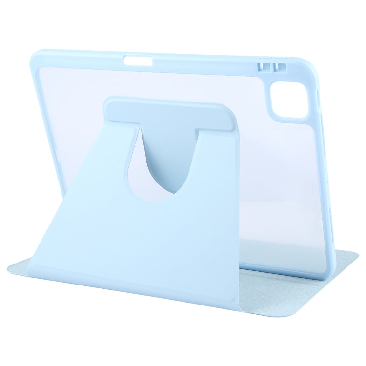 For iPad Air 11 2025 / 2024 / Air 5 GEBEI Acrylic TPU 3-folding Rotating Smart Tablet Leather Case withh Pen Slot(Sky Blue) - free shipping - PMC TechLife - Order now!