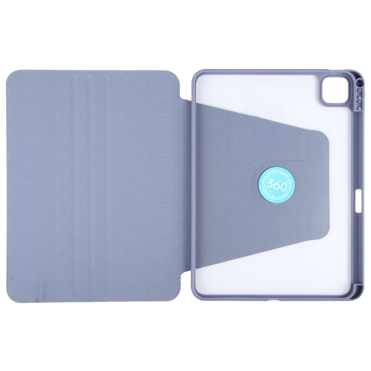 For iPad Air 13 2025 / 2024 GEBEI Acrylic TPU 3-folding Rotating Smart Tablet Leather Case withh Pen Slot(Light Purple) - iPad Air 13 2025 / 2024 Cases by GEBEI | Online Shopping South Africa | PMC TechLife | Buy Now Pay Later Mobicred