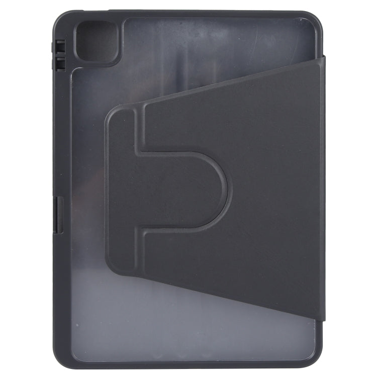 For iPad Air 13 2025 / 2024 GEBEI Acrylic TPU 3-folding Rotating Smart Tablet Leather Case withh Pen Slot(Black) - iPad Air 13 2025 / 2024 Cases by GEBEI | Online Shopping South Africa | PMC TechLife | Buy Now Pay Later Mobicred