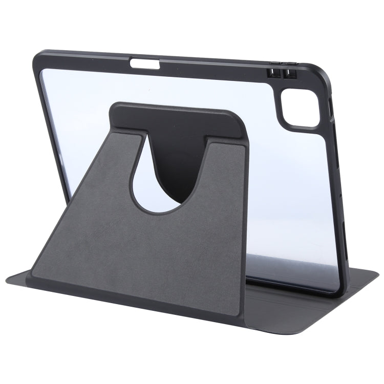 For iPad Air 13 2025 / 2024 GEBEI Acrylic TPU 3-folding Rotating Smart Tablet Leather Case withh Pen Slot(Black) - iPad Air 13 2025 / 2024 Cases by GEBEI | Online Shopping South Africa | PMC TechLife | Buy Now Pay Later Mobicred