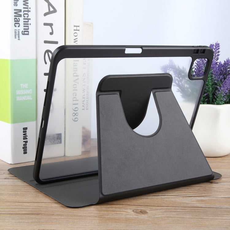 For iPad Air 13 2025 / 2024 GEBEI Acrylic TPU 3-folding Rotating Smart Tablet Leather Case withh Pen Slot(Black) - iPad Air 13 2025 / 2024 Cases by GEBEI | Online Shopping South Africa | PMC TechLife | Buy Now Pay Later Mobicred