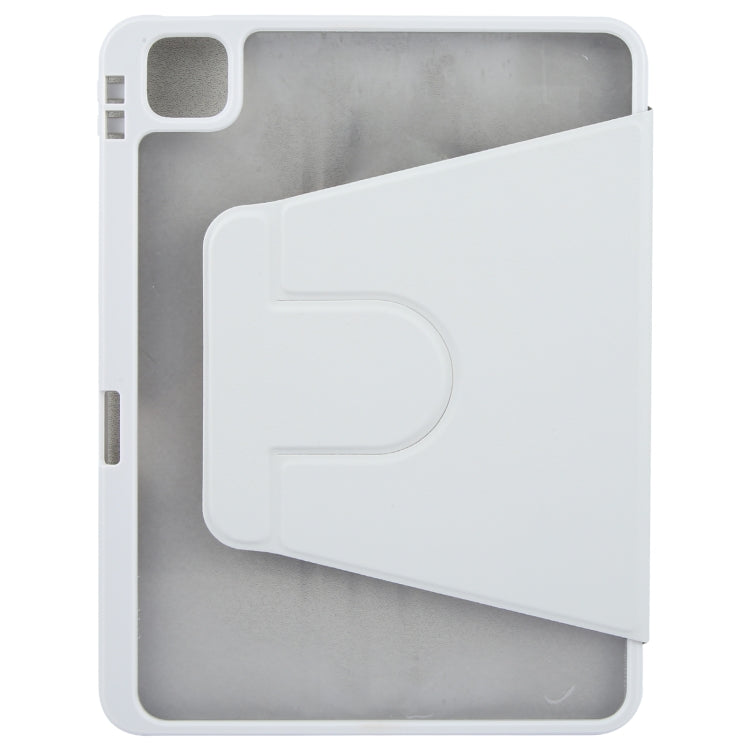 For iPad Pro 12.9 2022 / 2021 / 2020 GEBEI Acrylic TPU 3-folding Rotating Smart Tablet Leather Case withh Pen Slot(Grey) - free shipping - PMc TechLife - Order now!
