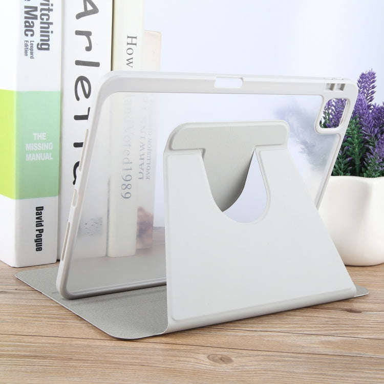 For iPad Pro 12.9 2022 / 2021 / 2020 GEBEI Acrylic TPU 3-folding Rotating Smart Tablet Leather Case withh Pen Slot(Grey) - free shipping - PMc TechLife - Order now!