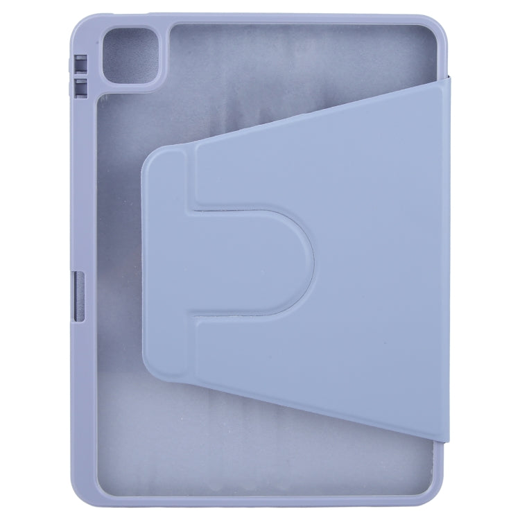 For iPad Pro 11 2024 GEBEI Acrylic TPU 3-folding Rotating Smart Tablet Leather Case withh Pen Slot(Light Purple) - iPad Pro 11 2024 Cases by GEBEI | Online Shopping South Africa | PMC TechLife | Buy Now Pay Later Mobicred