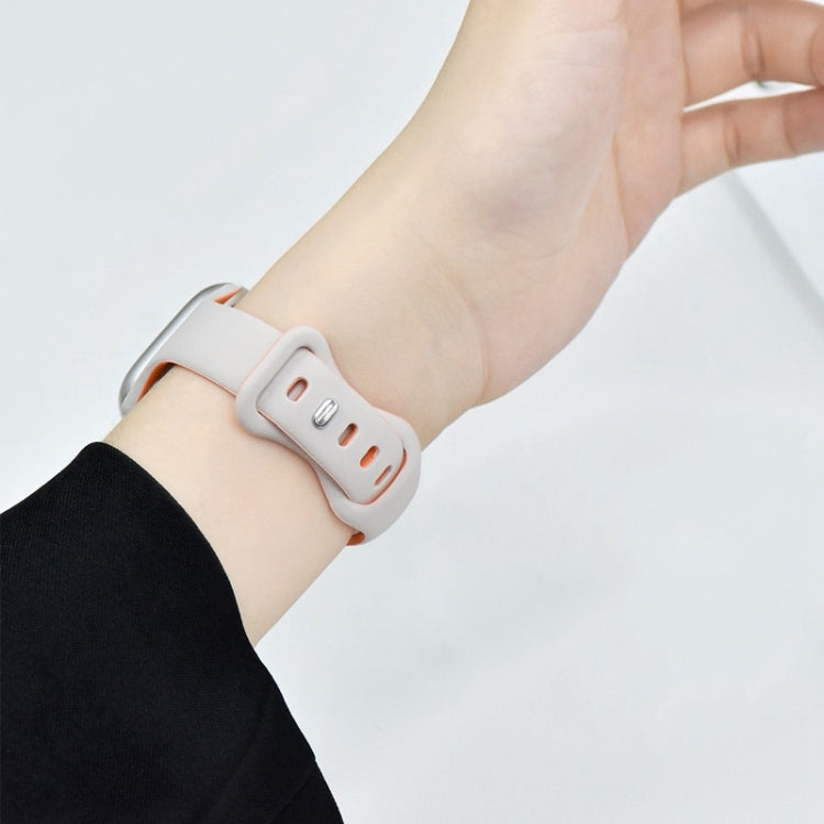 For Apple Watch Series 6 44mm Two Color Slim Butterfly Buckle Silicone Watch Band(Milk Tea Rock White) - free shipping - PMc TechLife - Order now!
