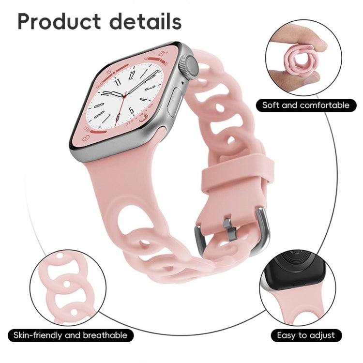 For Apple Watch Series 10 42mm Donut Hollow Silicone Watch Band(Powder Sand) - free shipping - PMc TechLife - Order now!