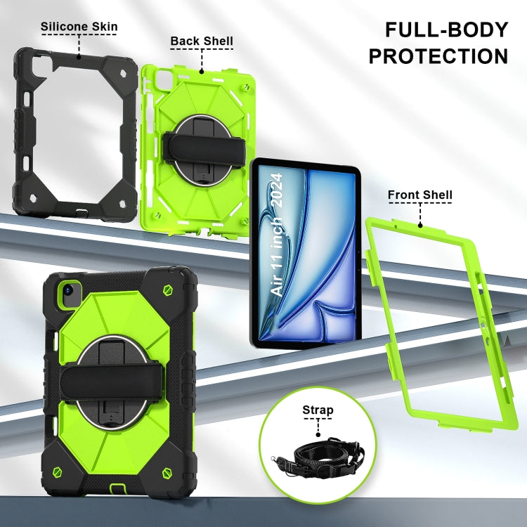 For iPad Air 11 2025 / 2024 Contrast Color Robot Silicone Hybrid PC Tablet Case(Black Yellow Green) - iPad Air 11 2025 / 2024 Cases by PMC TechLife | Online Shopping South Africa | PMC TechLife | Buy Now Pay Later Mobicred