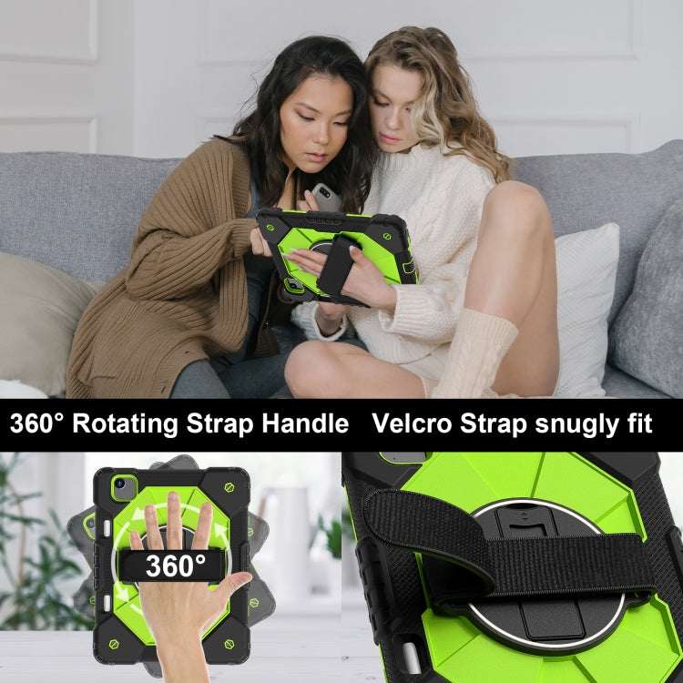 For iPad Air 11 2025 / 2024 Contrast Color Robot Silicone Hybrid PC Tablet Case(Black Yellow Green) - iPad Air 11 2025 / 2024 Cases by PMC TechLife | Online Shopping South Africa | PMC TechLife | Buy Now Pay Later Mobicred