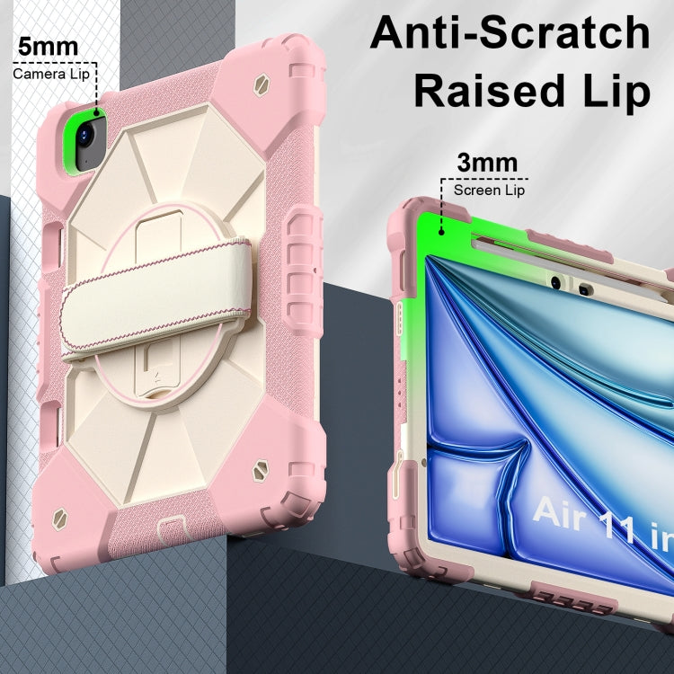 For iPad Air 11 2024 Contrast Color Robot Silicone Hybrid PC Tablet Case(Rose Gold Beige) - iPad Air 11 2024 Cases by PMC TechLife | Online Shopping South Africa | PMC TechLife | Buy Now Pay Later Mobicred