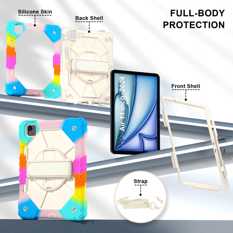 For iPad Air 11 2024 Contrast Color Robot Silicone Hybrid PC Tablet Case(Colorful Blue) - iPad Air 11 2024 Cases by PMC TechLife | Online Shopping South Africa | PMC TechLife | Buy Now Pay Later Mobicred