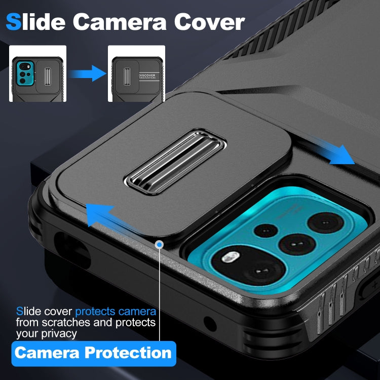 For Motorola Moto G22 2024 Sliding Camshield Phone Case(Black) - free shipping - PMC Jewellery - Order now!
