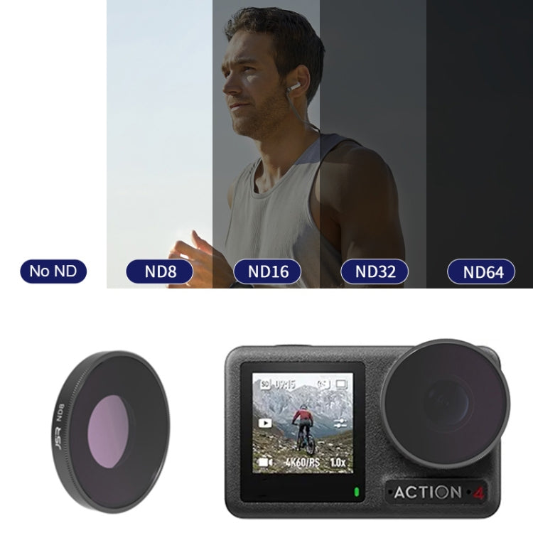 For DJI Osmo Action 4 JUNESTAR Threaded Camera Lens Filter, Filter:ND8 -  by JSR | Online Shopping South Africa | PMC TechLife | Buy Now Pay Later Mobicred