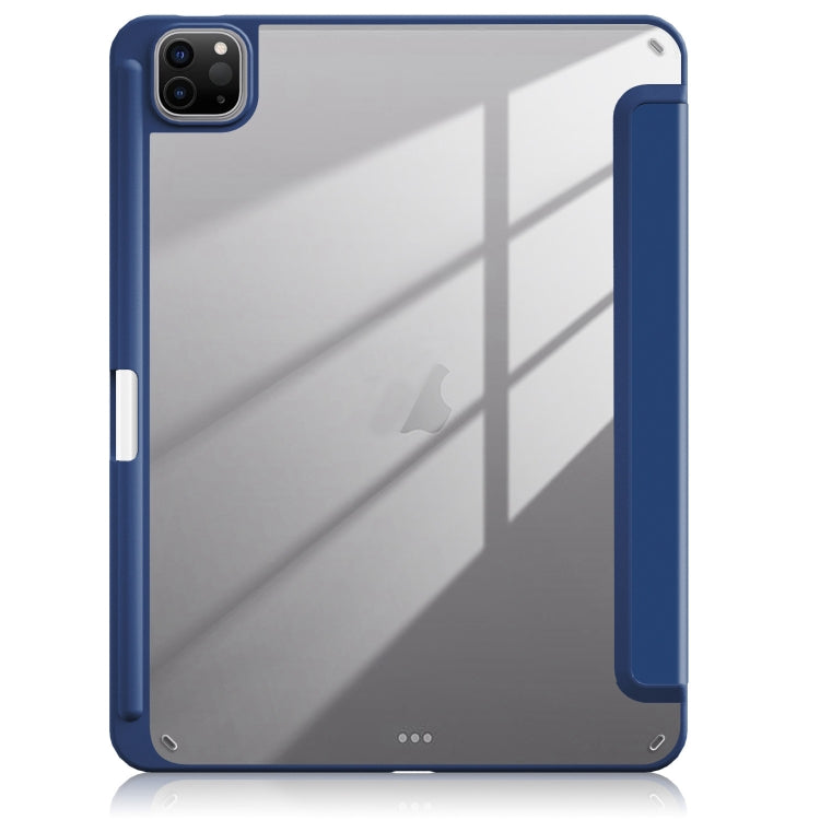 For iPad Air 11 2024 / Pro 11 2022 Acrylic 3-Fold Smart Leather Tablet Case(Dark Blue) - iPad Air 11 2025 / 2024 Cases by PMC TechLife | Online Shopping South Africa | PMC TechLife | Buy Now Pay Later Mobicred