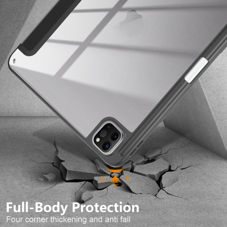 For iPad Pro 11 2024 Acrylic 3-Fold Smart Leather Tablet Case(Black) - iPad Pro 11 2024 Cases by PMC TechLife | Online Shopping South Africa | PMC TechLife | Buy Now Pay Later Mobicred