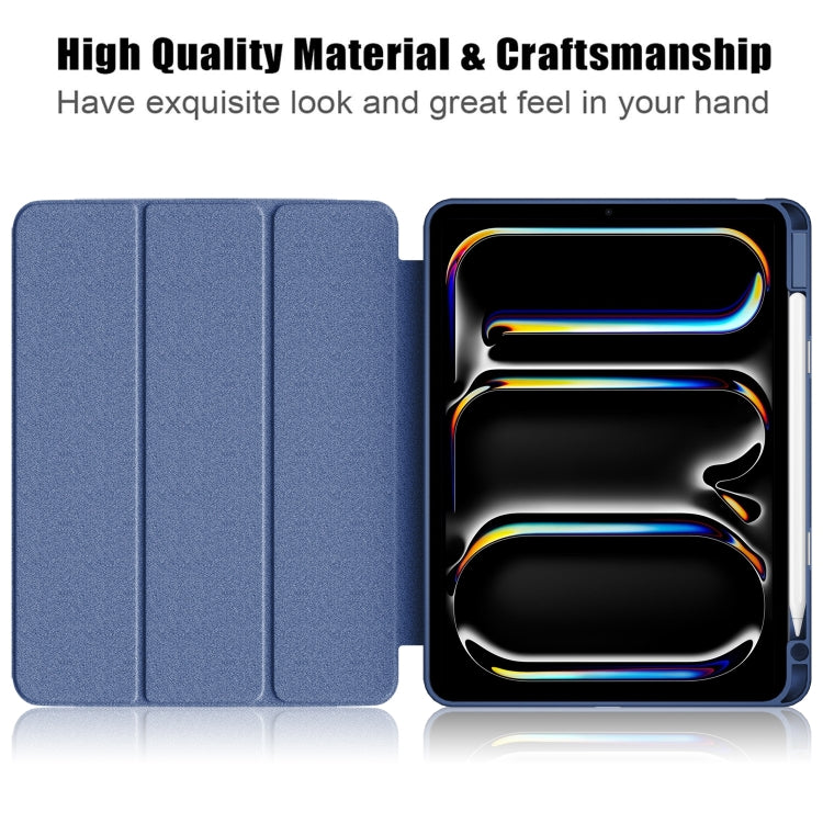 For iPad Pro 11 2024 Acrylic 3-Fold Smart Leather Tablet Case(Dark Blue) - iPad Pro 11 2024 Cases by PMC TechLife | Online Shopping South Africa | PMC TechLife | Buy Now Pay Later Mobicred