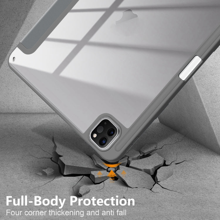 For iPad Pro 11 2024 Acrylic 3-Fold Smart Leather Tablet Case(Grey) - iPad Pro 11 2024 Cases by PMC TechLife | Online Shopping South Africa | PMC TechLife | Buy Now Pay Later Mobicred