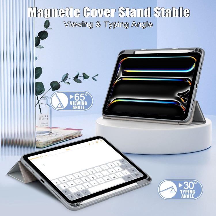 For iPad Pro 11 2024 Acrylic 3-Fold Smart Leather Tablet Case(Grey) - iPad Pro 11 2024 Cases by PMC TechLife | Online Shopping South Africa | PMC TechLife | Buy Now Pay Later Mobicred