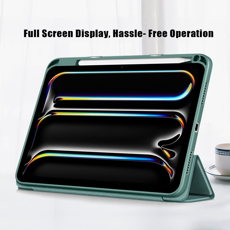 For iPad Pro 11 2024 Acrylic 3-Fold Smart Leather Tablet Case(Deep Green) - iPad Pro 11 2024 Cases by PMC TechLife | Online Shopping South Africa | PMC TechLife | Buy Now Pay Later Mobicred