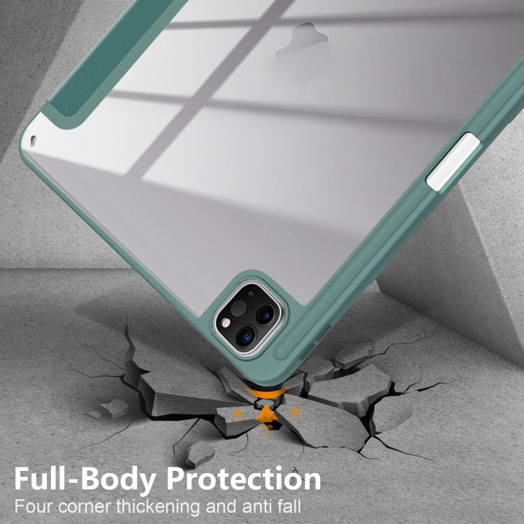 For iPad Pro 11 2024 Acrylic 3-Fold Smart Leather Tablet Case(Deep Green) - iPad Pro 11 2024 Cases by PMC TechLife | Online Shopping South Africa | PMC TechLife | Buy Now Pay Later Mobicred